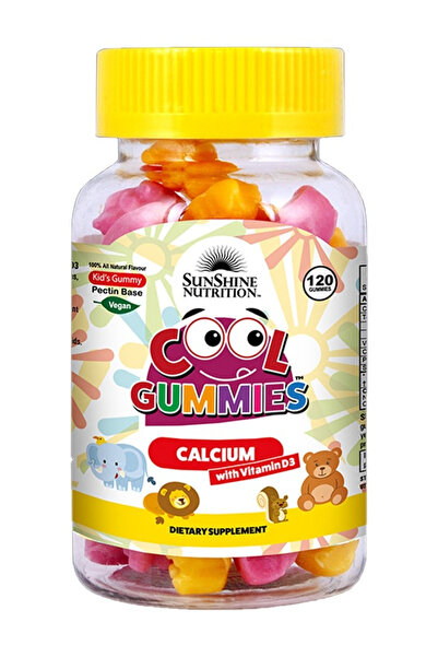 Sunshine Nutrition حلوى كول غاميز كالسيوم فيتامين د3، 60 قطعة