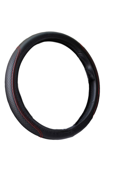 OEM Steering Wheel Cover, Black with Red