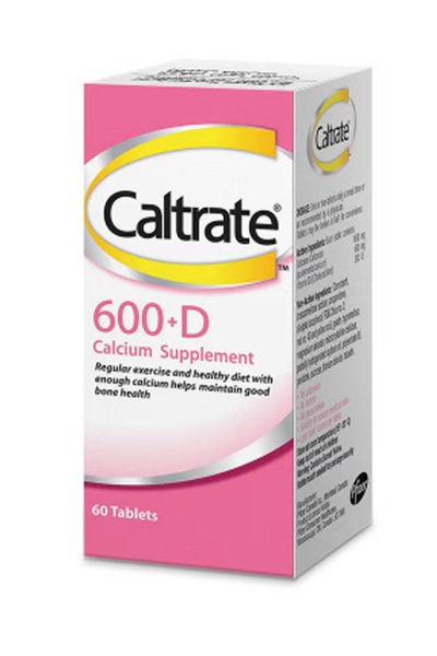 Caltrate أقراص فيتامين د 600 بلس تعزز امتصاص الكالسيوم وصحة العظام، 60 قرصًا