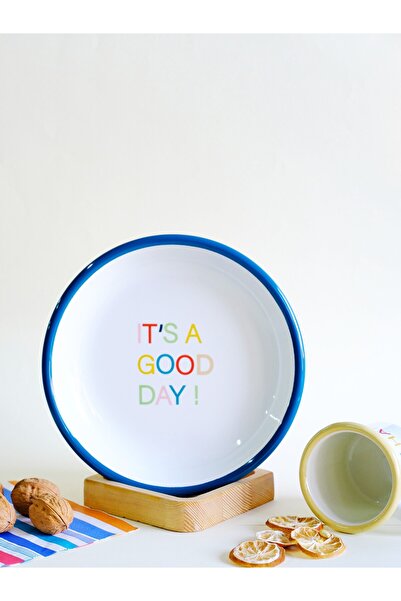 Elifle Emaye Tabak 18cm It's a Good Day Desen
