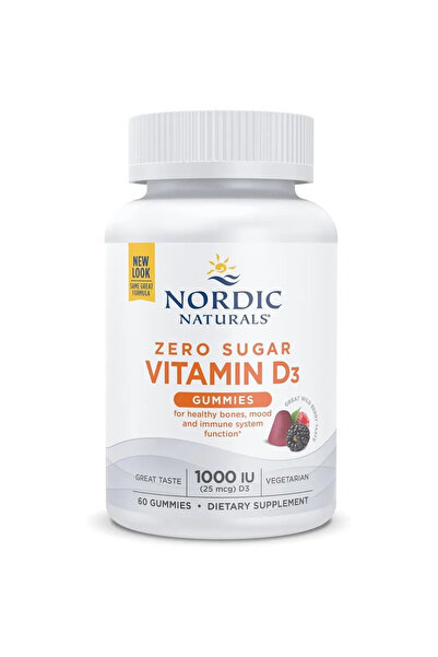 Nordic حلوى فيتامين د3 من ناتشورالز، خالية من السكر، 1000 وحدة دولية، عبوة من...