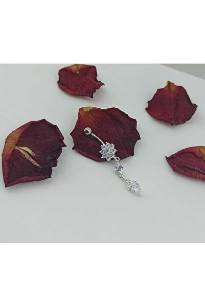 Simge Gümüş 925 Ayar Gümüş Göbek Piercing Ebatı 3cm