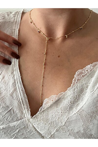 merre Collection Renkli Taşlı Y kolye