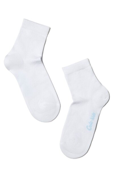Conte Elegant Thin 1/2 Cotton Children's Socks, Tip-Top 000 - White, 27-29 (18)