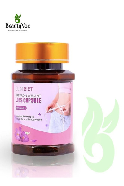 Saffron كبسولات لإنقاص الوزن وحرق الدهون للحفاظ على كتلة العضلات، 60 كبسولة