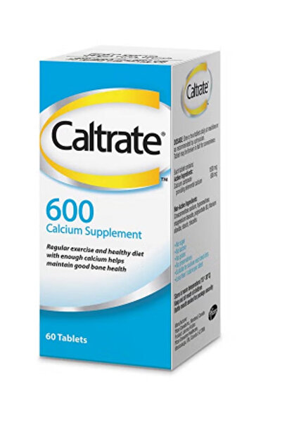 Caltrate أقراص 600 ملغ تقوي العظام وتدعم تناول الكالسيوم، 60 قرصًا