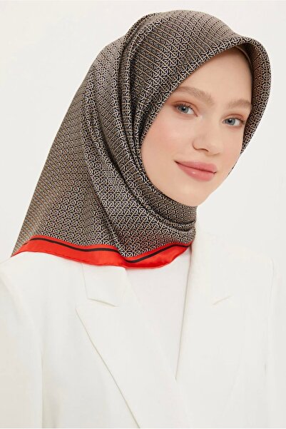 Armine Silk Scarf Nostalgia - 8733-40 Black Burgundy Twill