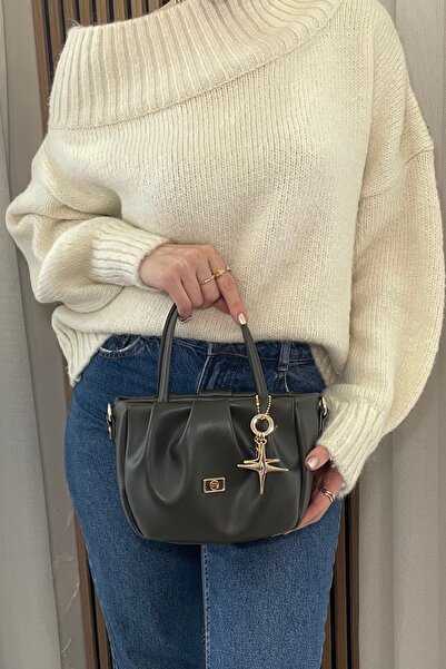 themoiss Women's Khaki Handbag - Adjustable Long Strap, Charm Gift - Fibag