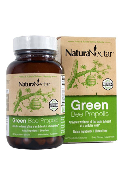 NaturaNectar كبسولات بروبوليس نباتية من جرين بي لدعم صحة الدماغ والقلب والمنا...