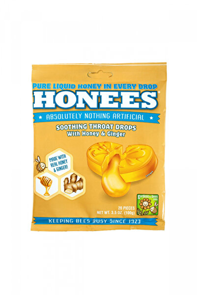 Honees Honey Ginger Drops , 100G, 20-Count