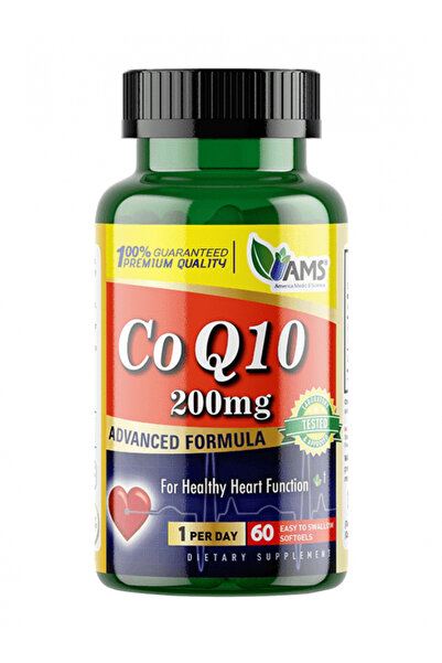 AMS كبسولات إنزيم Q10 المركبة لتعزيز الطاقة وصحة القلب، 200 ملغ، 60 كبسولة