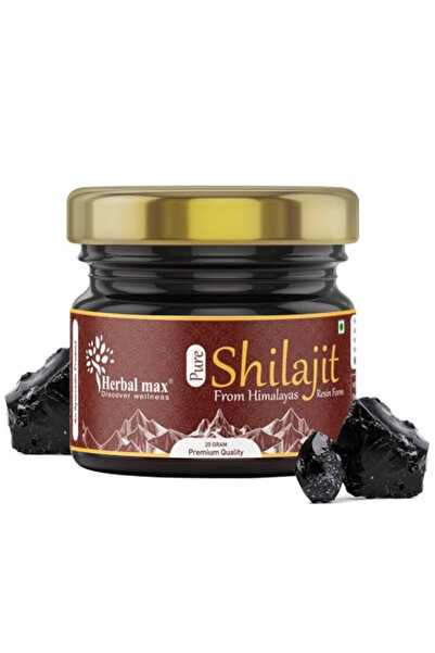 HERBAL MAX Ayurveda Shilajit Resin, Boosts Performance and Stamina - 20g
