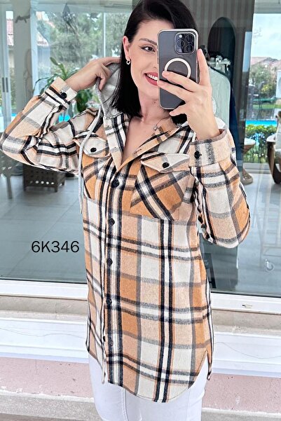 İnce Topuk Hooded Tunic Lumberjack Shirt 6K346