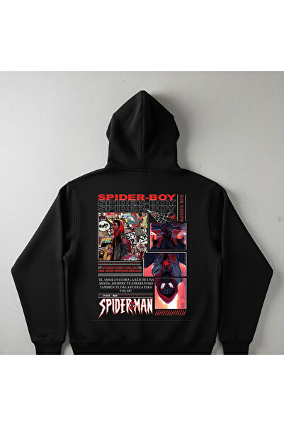 MODEL spideman baskılı hoodie