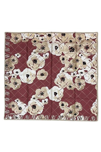 Armine Silk Scarf Nostalgia - 8144-11 Burgundy Ecru Twill