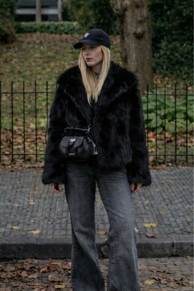 Hola Lady Siyah Mini Kürk HL034