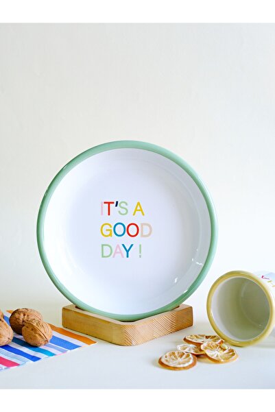 Elifle Emaye Tabak 18cm It's a Good Day Desen