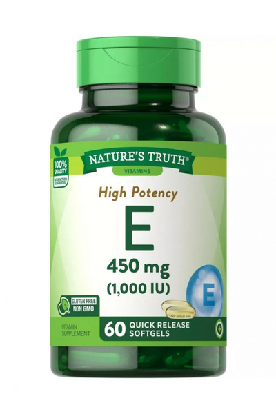 Nature's Truth فيتامين هـ عالي التركيز 450 ملغ، 60 كبسولة هلامية، 60 جرعة