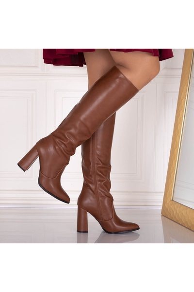 Botinelli Ghete de damă Camel din piele Jasorya, mărimea 37