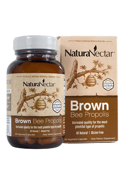 NaturaNectar كبسولات بروبوليس النحل البني النباتية لدعم المناعة، عبوة من 60 ك...