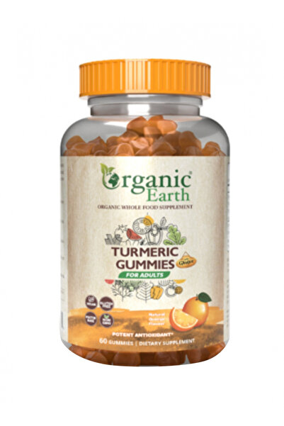 ORGANIC EARTH حلوى الكركم، 60 قطعة