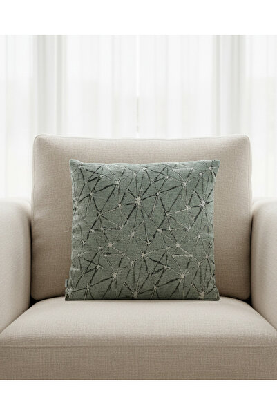 REDTAG Green Geo Jacquard Cushion