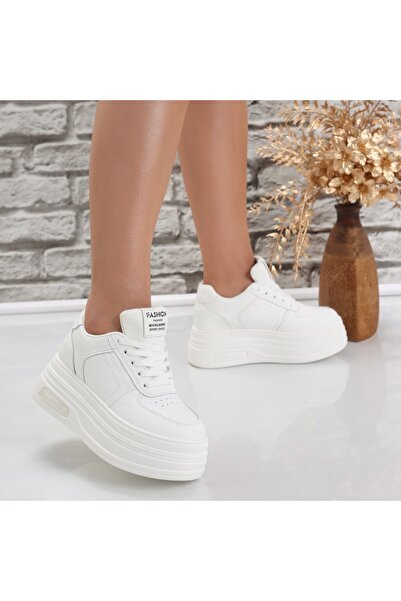 Botinelli Teniși albi cu platformă pentru femei, din piele Arnola, mărimea 40