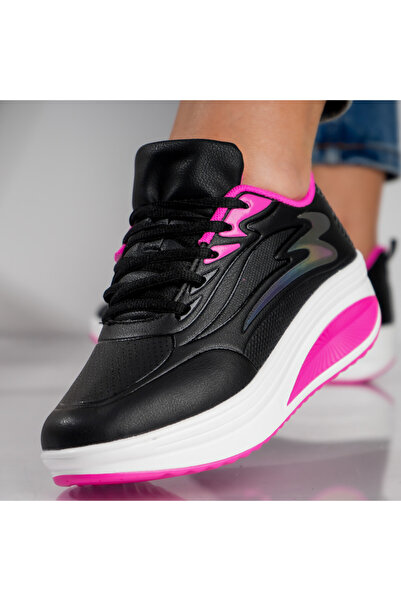 Botinelli Pantofi sport negri pentru femei din piele ecologică Alaska, mărime...