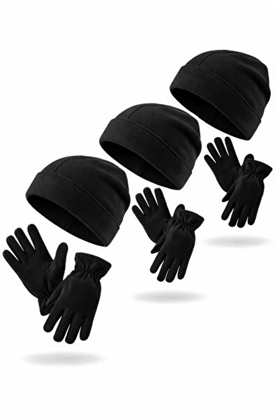 SINGLE SWORD Women's & Men's 3-Piece Winter Fleece Beanie Set – Warm Unisex Hat