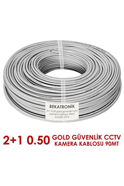 BekaTronik Güvenlik Kamera Kablosu 2+1 0.50mm Bakır Gold CCTV 90 Metre İç Mekan