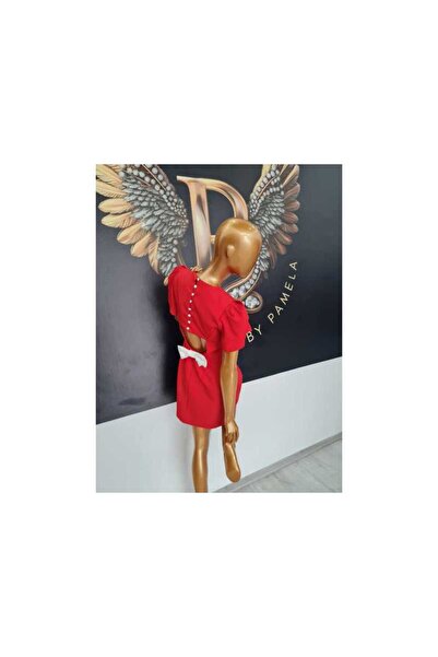 OEM RED DRESS WITH WHITE BOW ON THE BACK - RED, ONE SIZE