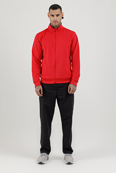 Airlife Sportswear Full Length Zippered Men's Mock Neck Piece Tracksuit Set Red