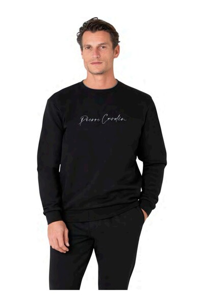 Pierre Cardin Men's Long Sleeve Crew Neck Three Thread Tracksuit Set-6115