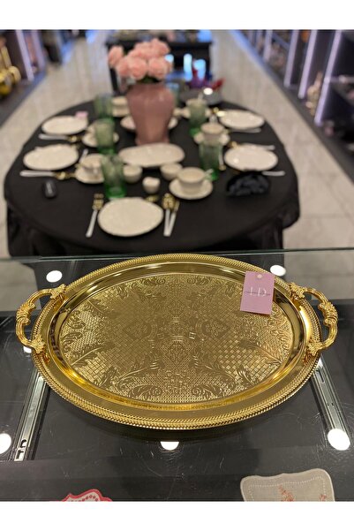 Lucian Design DALGIÇ GOLD OVAL TEPSİ BÜYÜK BOY