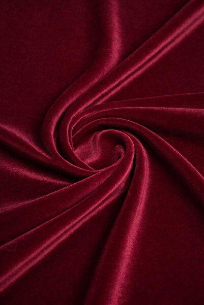 Kumaş Deposu Velvet Burgundy Color Knitted Fabric