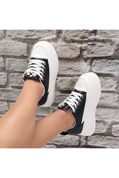 Botinelli Pantofi sport negri pentru femei, din piele ecologică, Atrel, mărim...