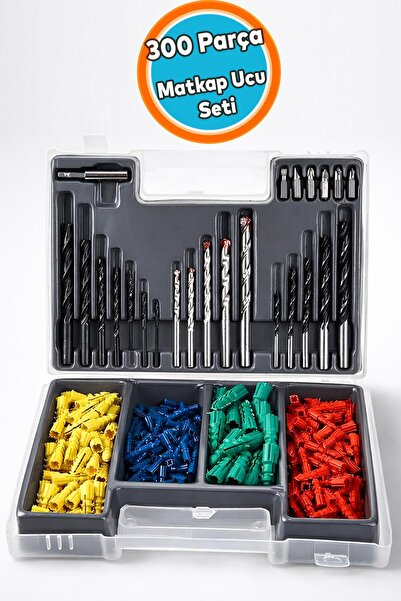 NZB Kapsamlı Matkap Ucu Set Duvar Metal Ahşap 17'li Delme 4 Çeşit Dübel 6 Far...