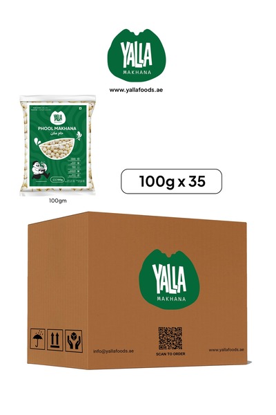 YALLA MAKHANA Raw Makhana Carton 100gram x 35