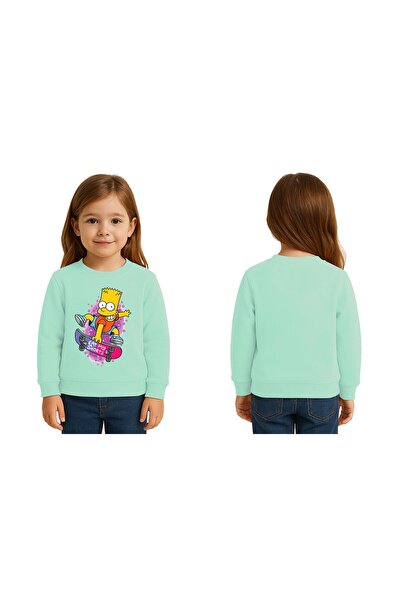 SEDİRLİ Унисекс детска блуза с принт на Симпсън и 3-нишко ребра