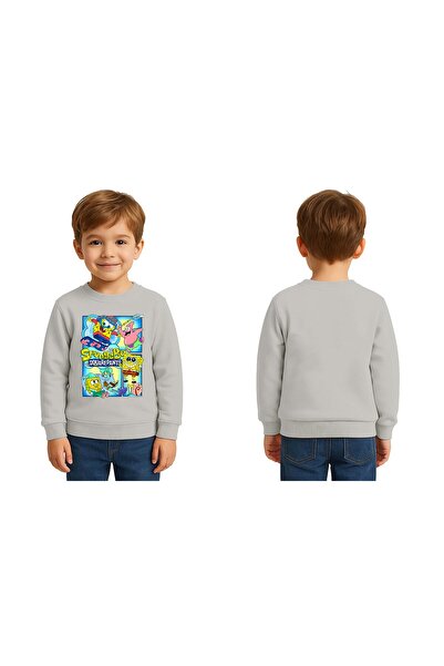 SEDİRLİ Унисекс детска блуза с принт на СпонджБоб и 3-нишко ребро