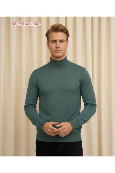 STYLENEST Men's Turtleneck Slim Fit Knitwear Sweater – Long Sleeve – Winter Basic Sweater