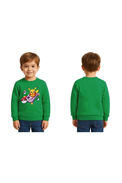 SEDİRLİ سويت شيرت للأطفال من الجنسين من بيكاتشو مطبوع مكون من 3 خيوط