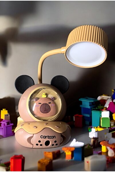 Zeynes Home Kalemtraşlı Şarjlı Çocuk Masa Lambası – Capybara Tasarımlı