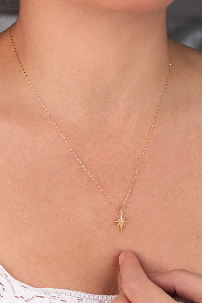 myorogold 14 AYAR ALTIN KUZEY YILDIZI KOLYE