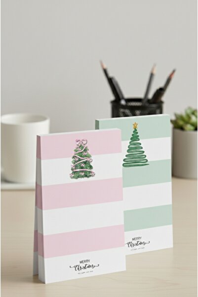 pnkycrco A6 2'li Set Yılbaşı Renk Bloklu Bloknot Notepad Not Defteri To do Li...