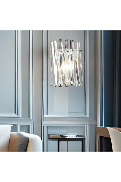 HubRom Κρυστάλλινο φωτιστικό τοίχου, SAUCER 3963-02W-CHH, 24 × 30 cm, 2 × E14...