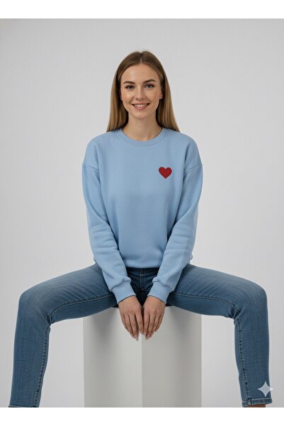 ModaPlaza Дамска блуза с 3 ленти и сърцевиден принт