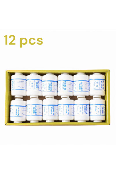 JML1 Ață de cusut set de 12, alb, vrac