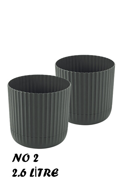 TEMMUZ HOME Zeraf Saksı No:2 – 2 Adet 2.6 Litre Tabaklı Masa ve Sehpa Üzeri S...
