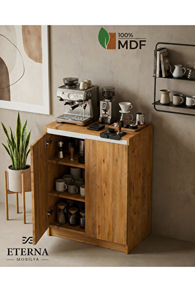 Eterna Mobilya Kapaklı, Raflı Kahve Köşesi | Kapaklı, Raflı Çok Amaçlı Dolap ...